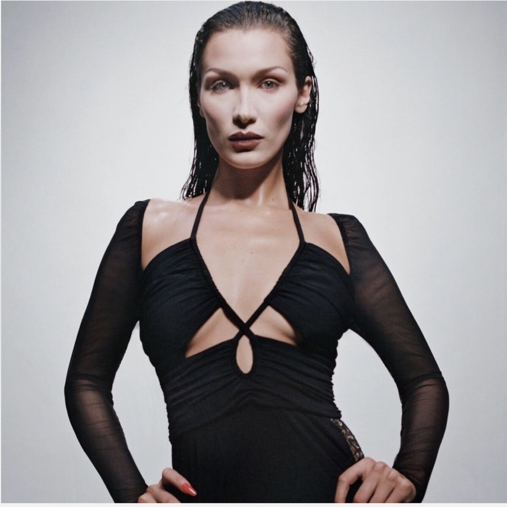 Self-Portrait Jersey Cut Out Top